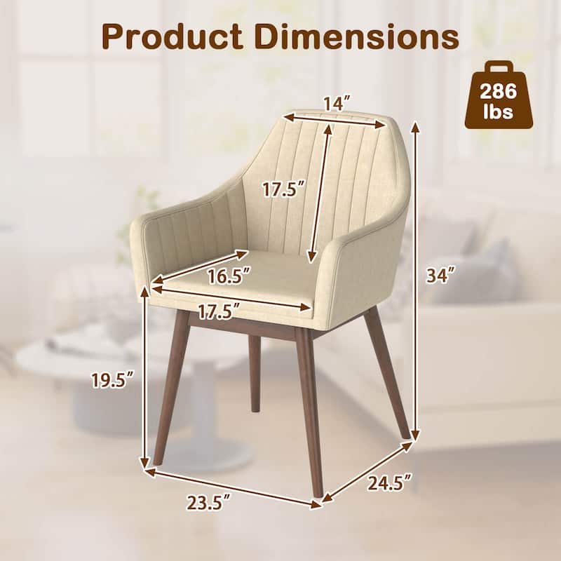 Costway Dining Chairs Set of 2 Upholstered Accent Chairs with Comfy - See Details