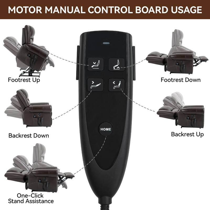 Power Lift Recliner Chair Heat Massage Dual Motor Infinite Position Up to 350 LBS, Heavy Duty Motion Mechanism with USB Ports