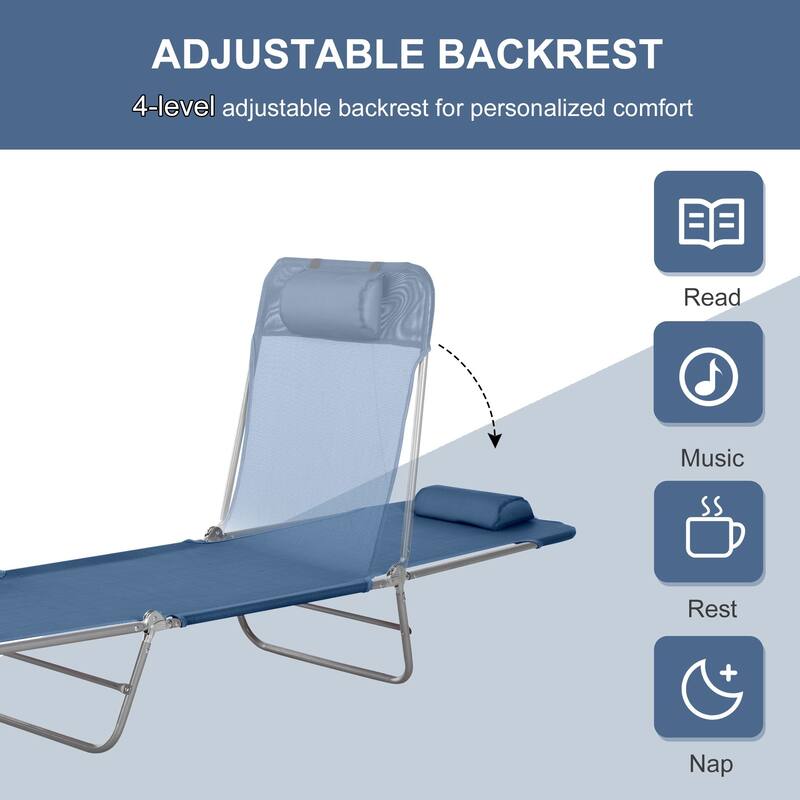 Sunbed Folding Recliner with Headrest