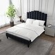 preview thumbnail 34 of 55, Tufted Upholstered Platform Bed with Sturdy Center Legs and Elegant Headboard for Bedroom by HULALA HOME