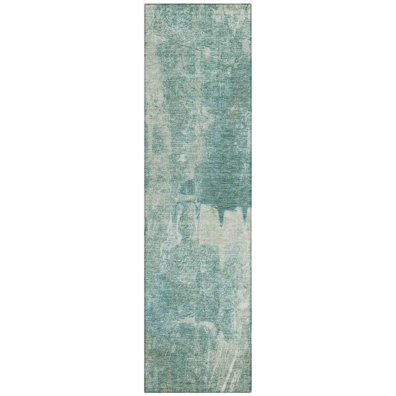 Machine Washable Indoor/ Outdoor Abstract Modern Chantille Rug