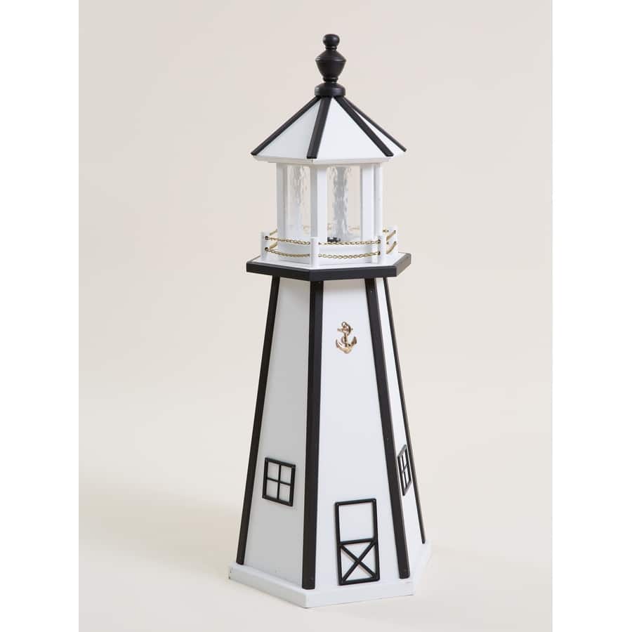 Wooden Lighthouse with Solar Light