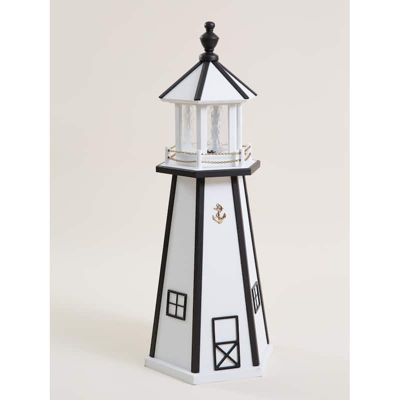 Wooden Lighthouse - 5 Foot - White/Black