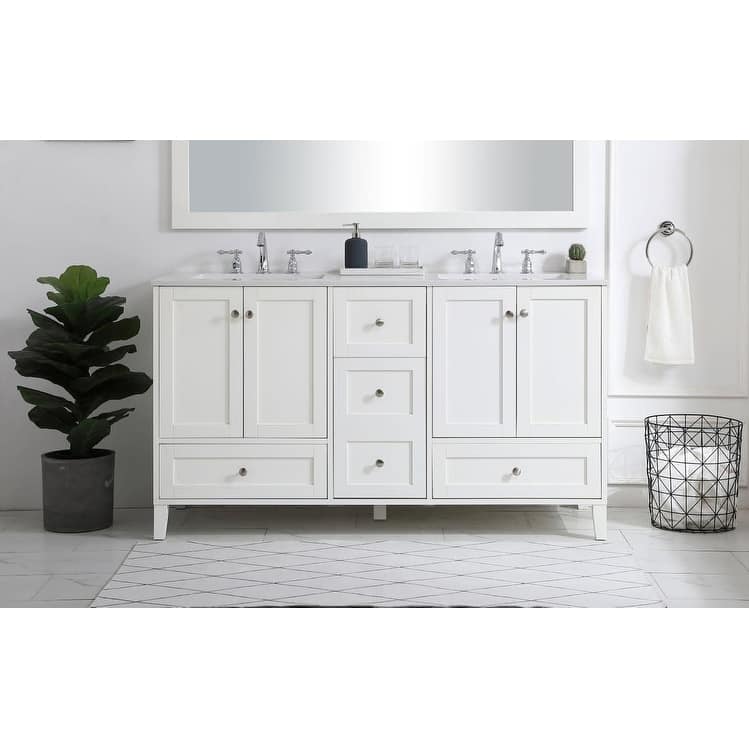 Elegant Lighting Sommerville 60" Free Standing Double Basin Vanity Set
