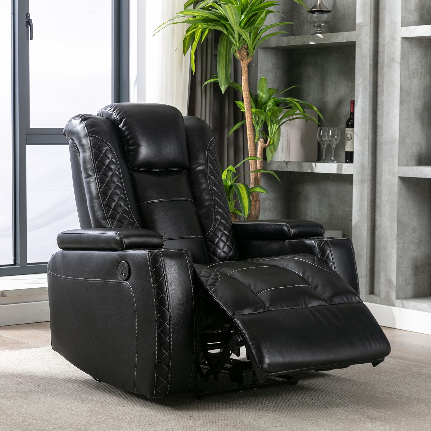 Homall Massage Recliner Chair, Recliner Sofa PU Leather for Adults,  Recliners Home Theater Seating with Lumbar Support, Reclining Sofa Chair  for