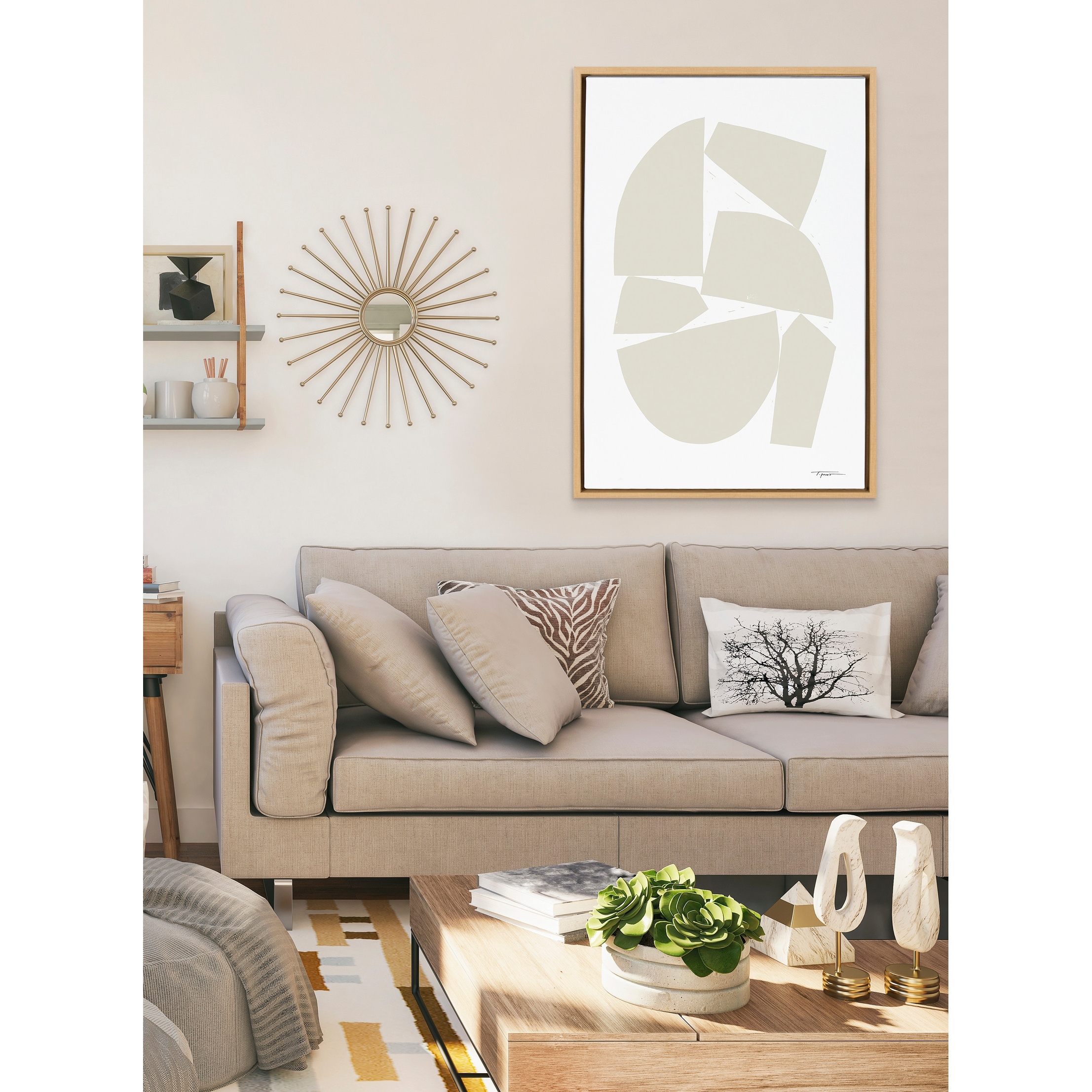 Kate and Laurel Sylvie I Neutral Framed Canvas by Statement Goods