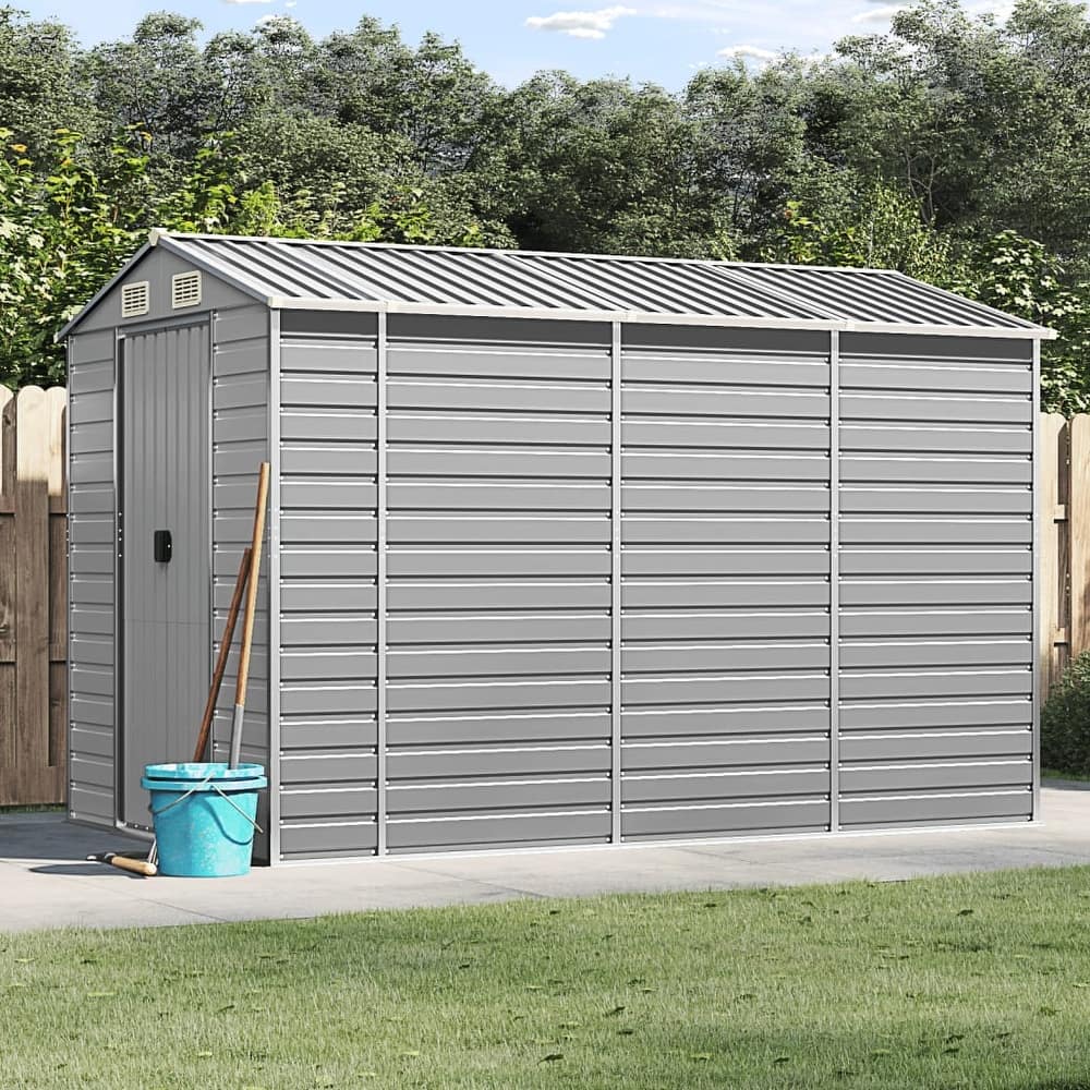 vidaXL Garden Shed Metal Outdoor Storage Shed Anthracite Galvanized Steel