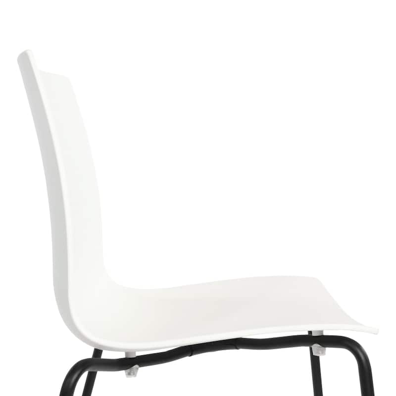 Furnish Theory Aero-S Pro Indoor/Outdoor Stackable Dining Side Chairs Polypropylene Shell & Powder-Coated Steel Legs (Set of 2)