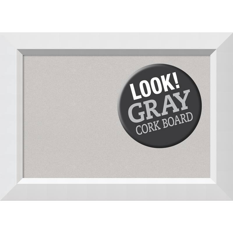 Framed Grey Cork Board, Blanco White