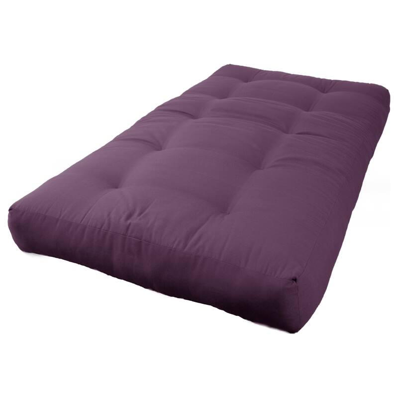 7-inch Thick Twill Futon Mattress (Twin, Full, or Queen) - Grape - Twin