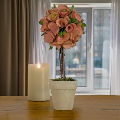 National Tree Company 12 in. Pink Floral Spring Topiary - 12 in