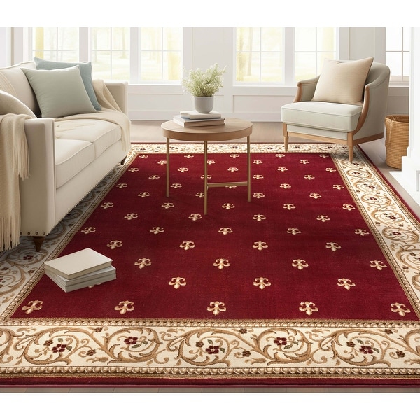 Well Woven Barclay Fleur De Lis Traditional Oriental Living Room