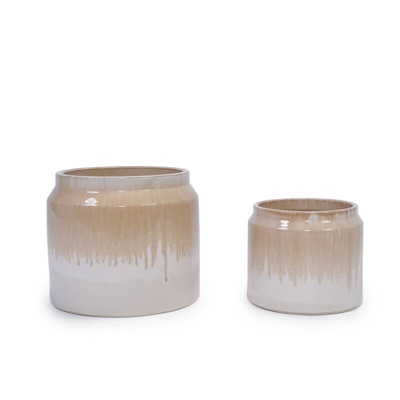 Elegant Ombre Glaze Non-Porous Ceramic Planters Pot for Aquatic Plants