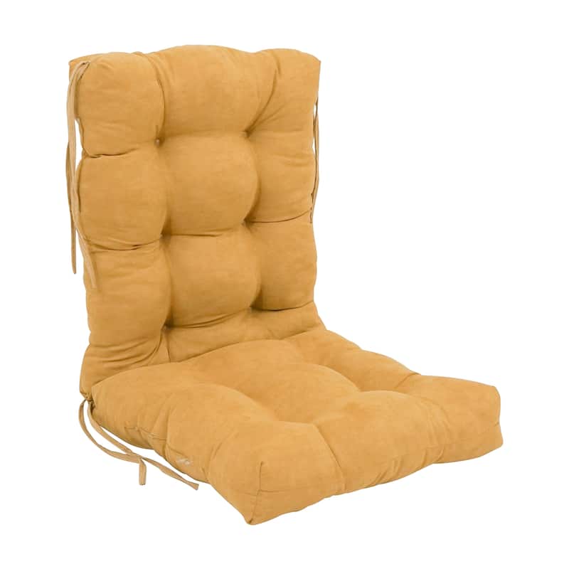 Multi-section Tufted Indoor Microsuede Seat/Back Chair Cushion (Multiple Sizes) - 18 x 38 - Lemon