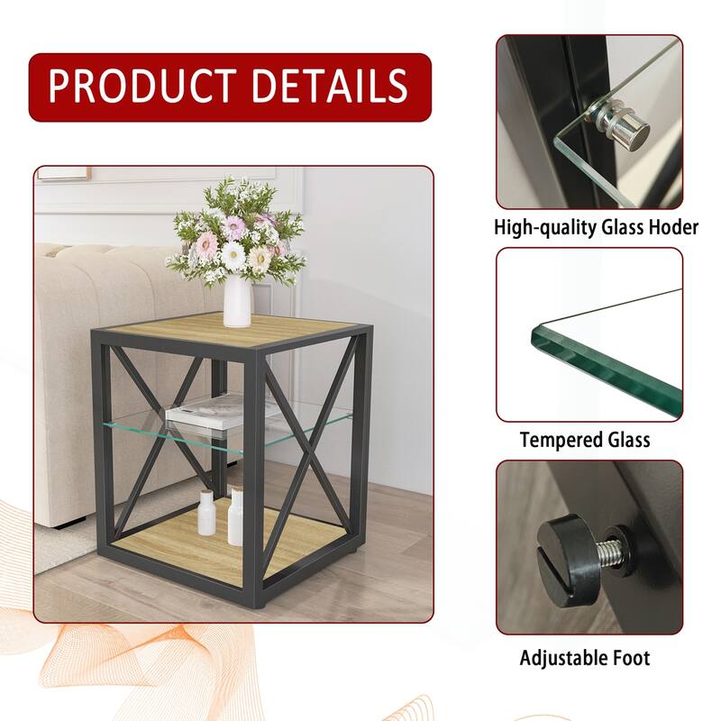 Modern Industrial Side Table with Versatile Storage and Durable Construction