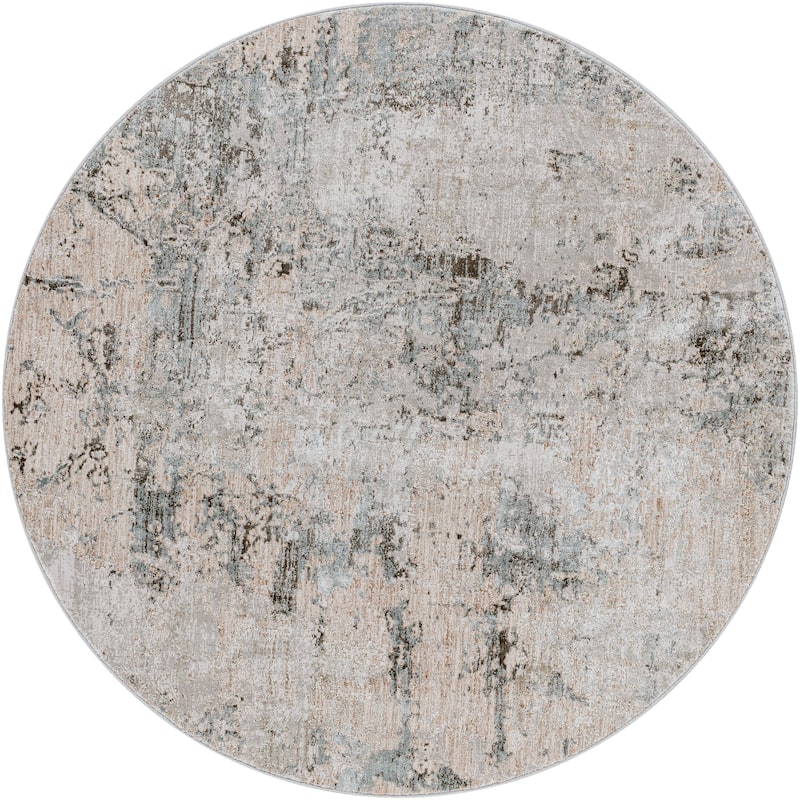 Livabliss Modern & Contemporary Brunswick Abstract Area Rug - 6'7" x 6'7" Round - Sage