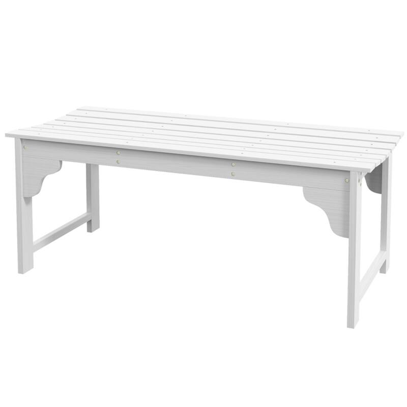 Poplar Wood Outdoor Garden Bench with Curved Slats - 45.25" L x 19.75" W x 17.75" H - White
