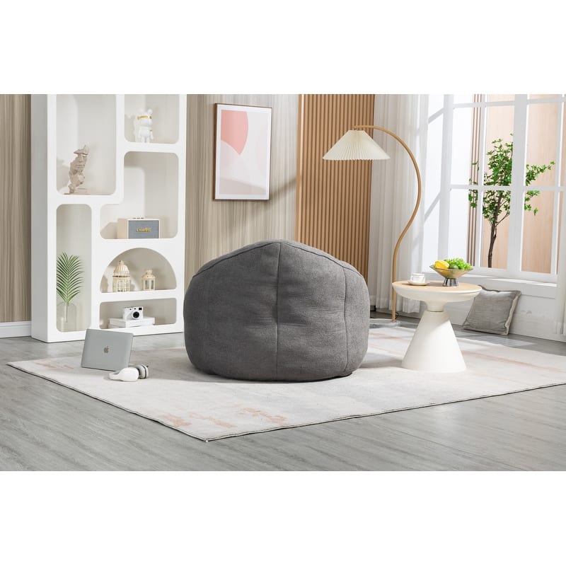 Bean Bag Chair w/Foot Stool in Multiple Colors, Giant Foam-Filled Furniture-Maximum Comfort Bean Bag