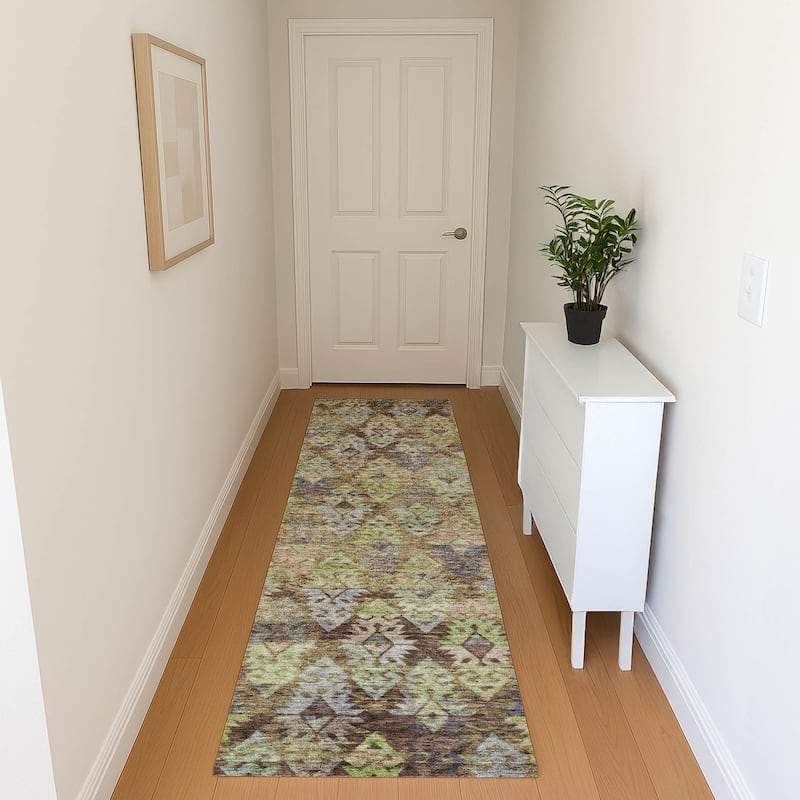Premium Washable Super Soft Boho Medallions Mayfield Rug - Brown - 2'3" x 7'6"