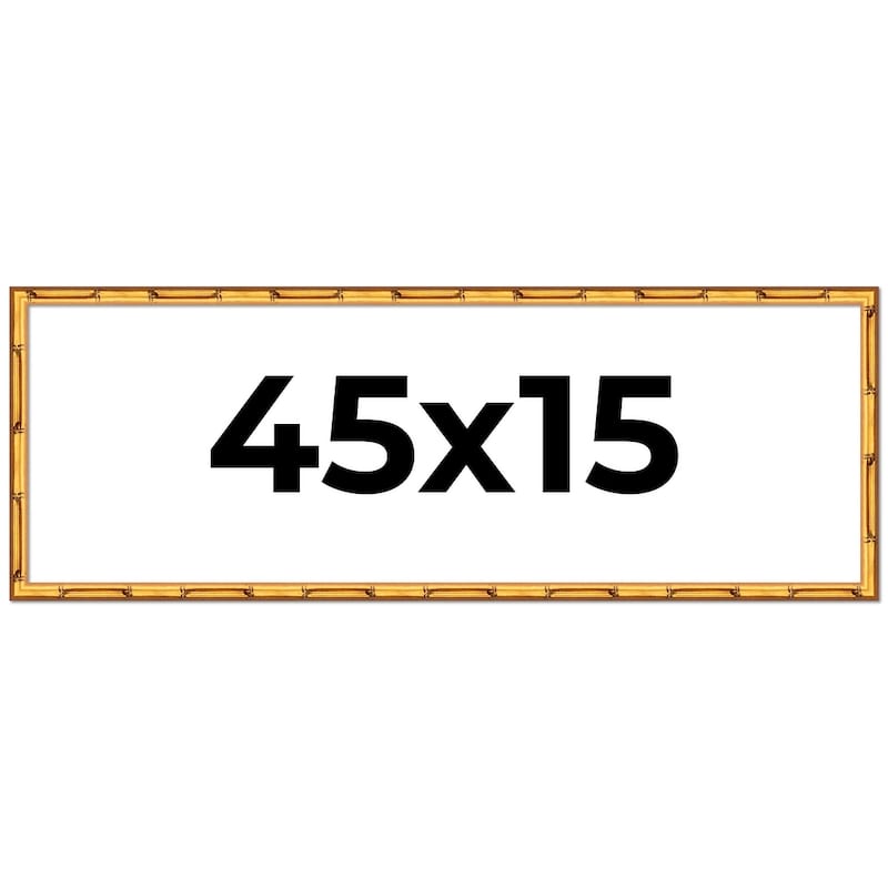 45x15 Frame Gold Bamboo Solid Wood Picture Frame | 1 Inch Moulding