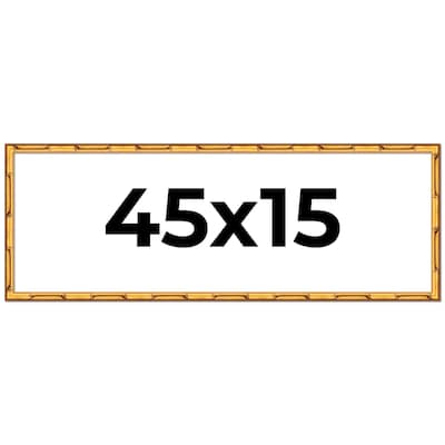 45x15 Frame Gold Bamboo Solid Wood Picture Frame | 1 Inch Moulding