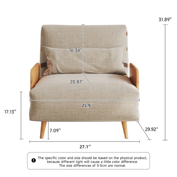 dimension image slide 16 of 22, JASIWAY Modern Upholstered Convertible Sofa Bed