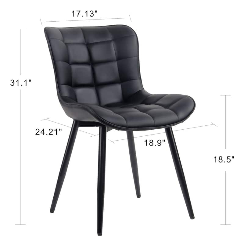 Modern Kitchen Dining Chairs, PU Leather Upholstered, Set of 2
