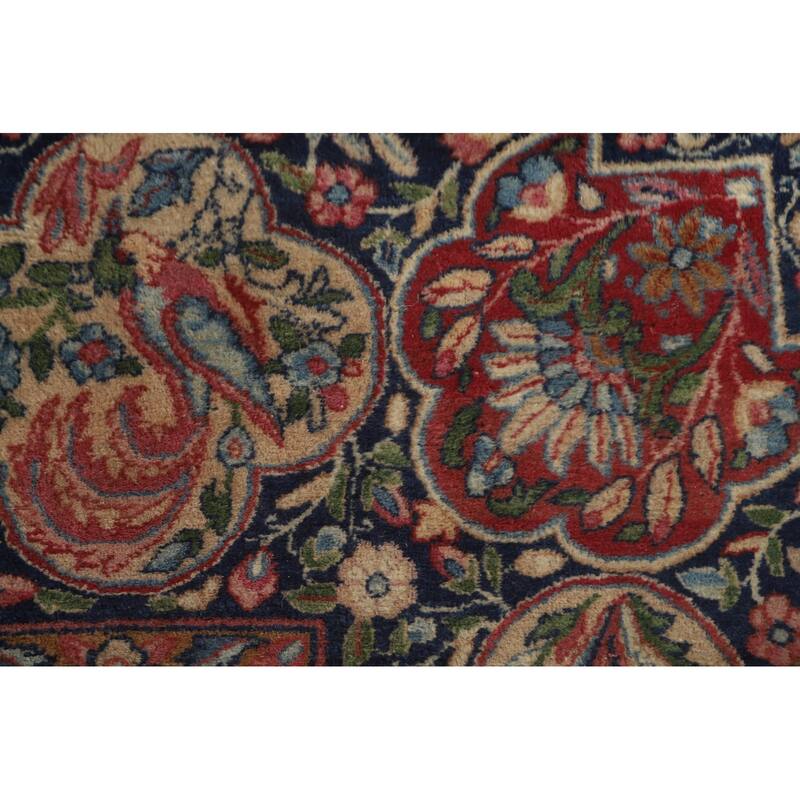 Pre-1900 Antique Kerman Lavar Persian Large Rug Handmade Wool Carpet - 11'9" x 18'4"