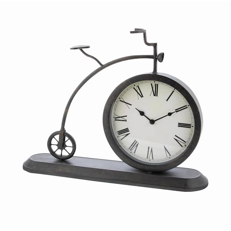 Metal Bike Vintage Decorative Clock - Black - Roche River Decor