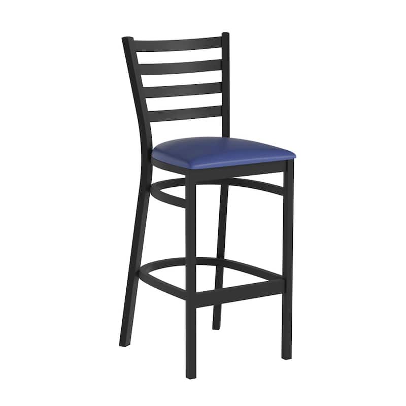 Ladder Back Metal Restaurant Barstool - 17"W x 18"D x 42.25"H