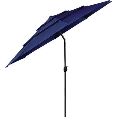 3 Tier Patio Umbrella Vented Double Layer Canopy 10ft