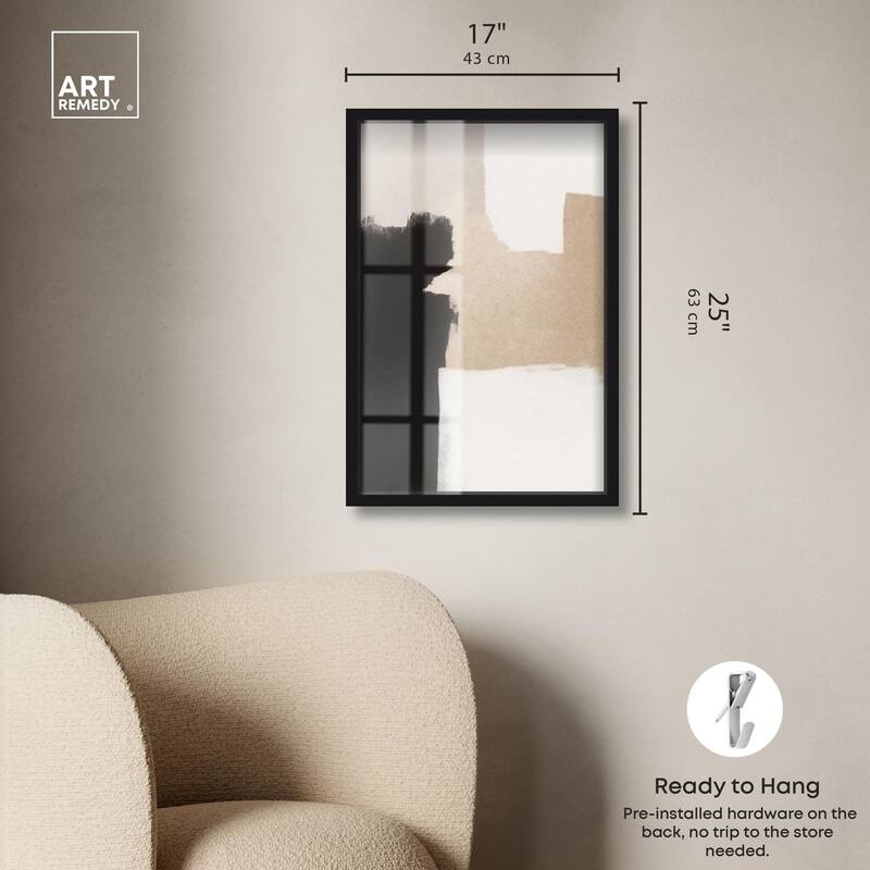 Beige and Black I Shadowbox by Art Remedy
