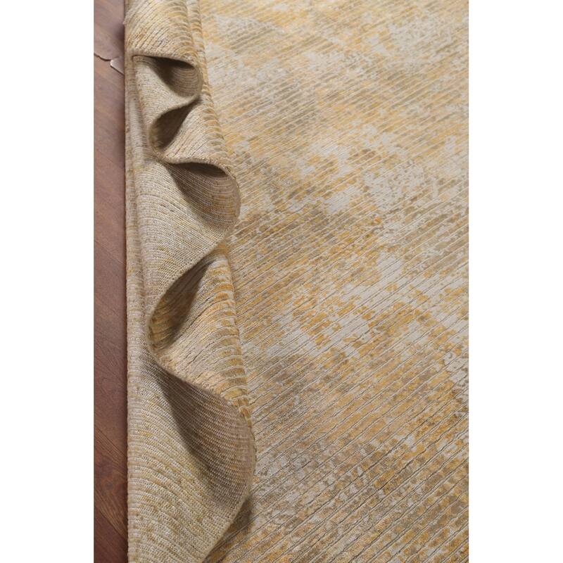 Striped Abstract Oriental Area Rug Hand-Knotted Wool Carpet - 5'6" x 7'9"