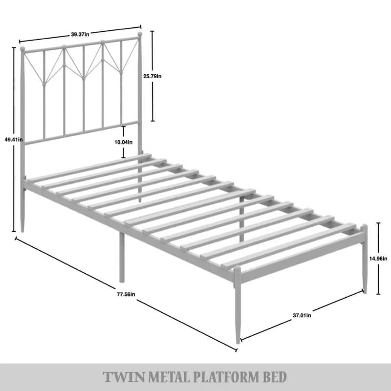 CraftPorch Elegant Metal Platform Bed