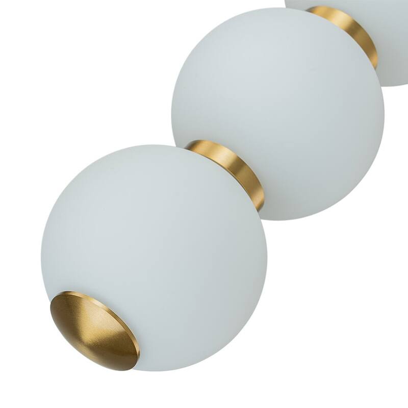Modern Matte Glass Globe String Dimmable LED Pendant - Brass