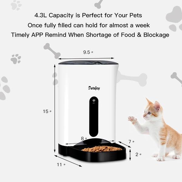 Shop Gymax Automatic Pet Feeder Smart Cat Dog Food Dispenser