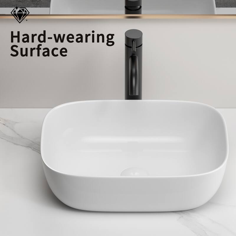 GDFStudio - Rosdale Modern Ceramic Vessel Sink with Above-Counter Design
