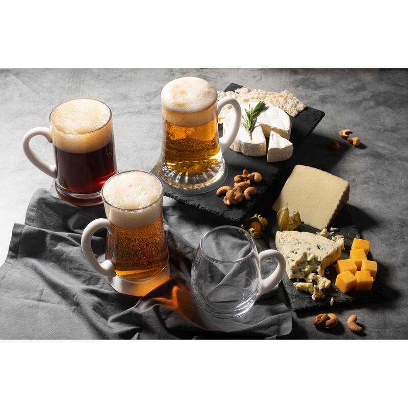 Majestic Gifts Inc. European 24 oz. Glass Mug with white handle