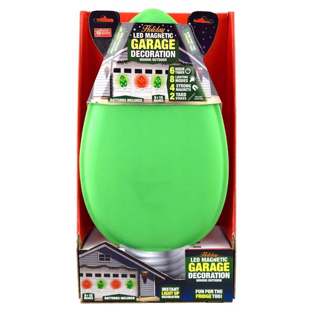 Magic Seasons LED Magnetic Bulb 15 in. Garage Decoration - Green