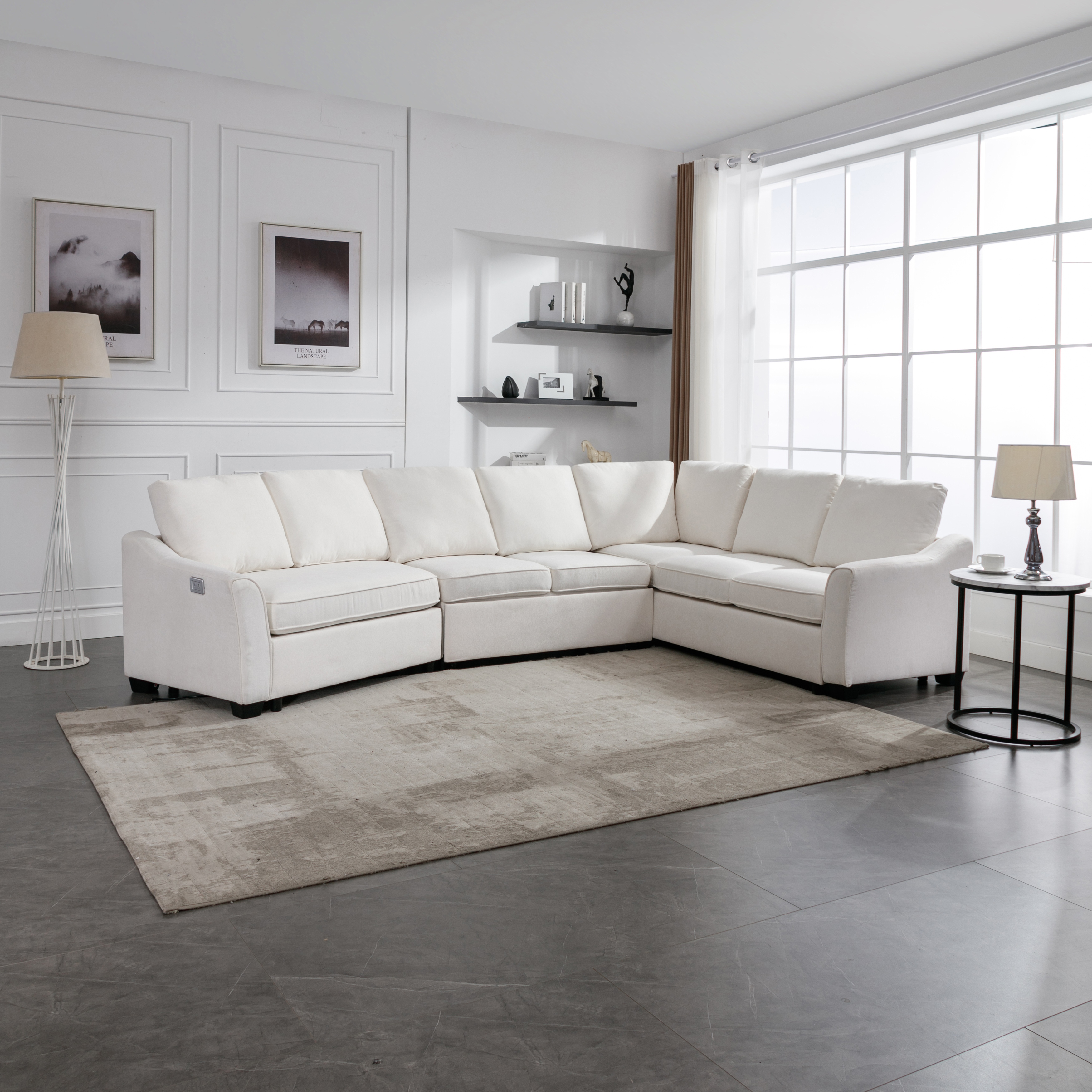 Genuine leather sectional shop sleeper sofa