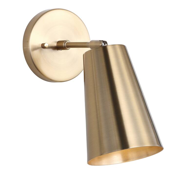 SAFAVIEH Lighting Tybritt Led Wall Sconce - 4.8"x10"x11" - Brown/White - 5Wx10Dx11H