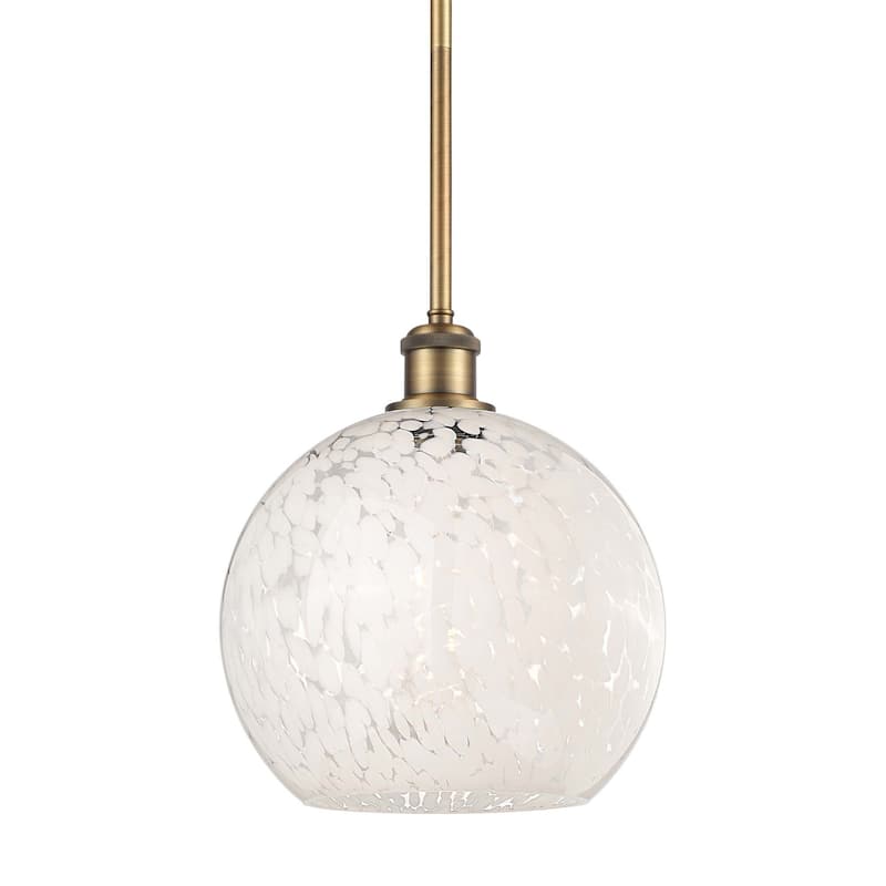 Innovations Lighting 516-1S-12-10 White Mouchette Pendant White - Brushed Brass / White Mouchette