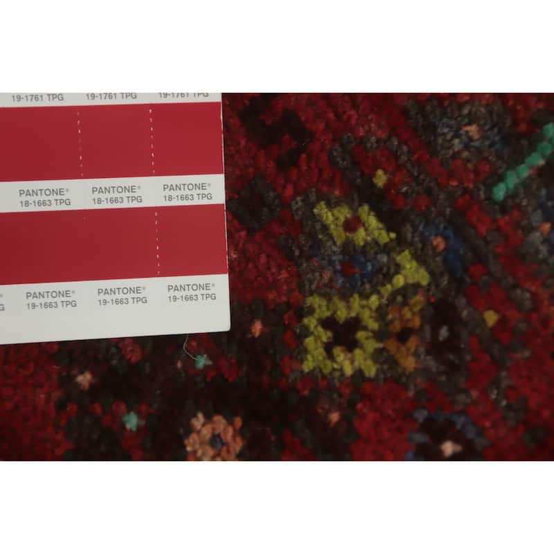Hand Knotted Oriental 100% Wool Carpet Traditional Tribal Red Qashqai Area Rug - 8' 0'' X 5' 0''