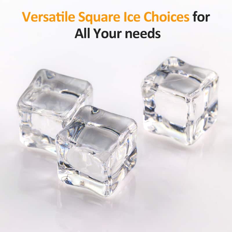 Clear Ice Maker - Compact Countertop Ice Machine with 1.6" Square Cubes
