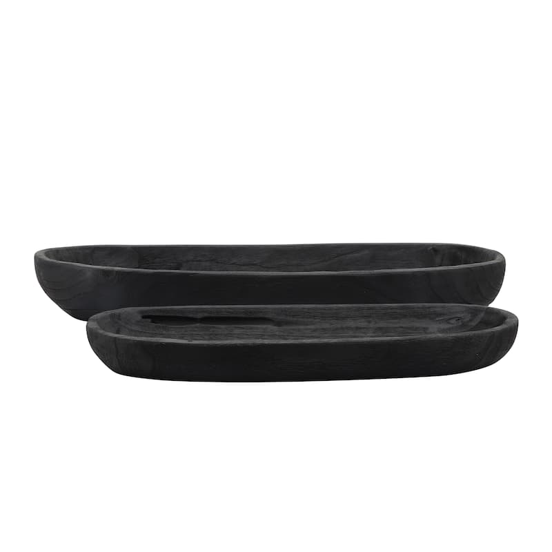 Sagebrook Home Coastal Decorative Wooden Plates