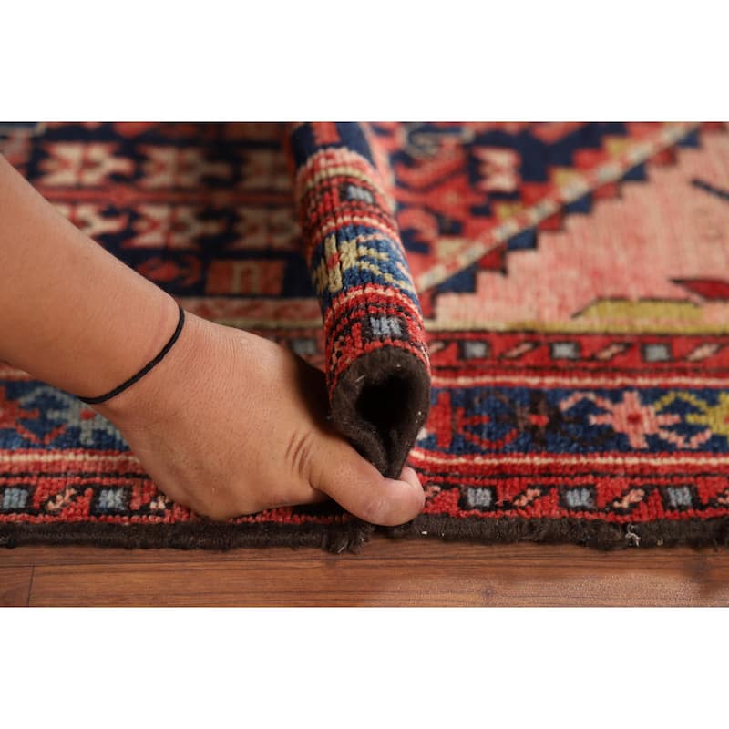 Geometric Malayer Vintage Persian Runner Rug Handmade Wool Carpet - 3'6" x 10'2"