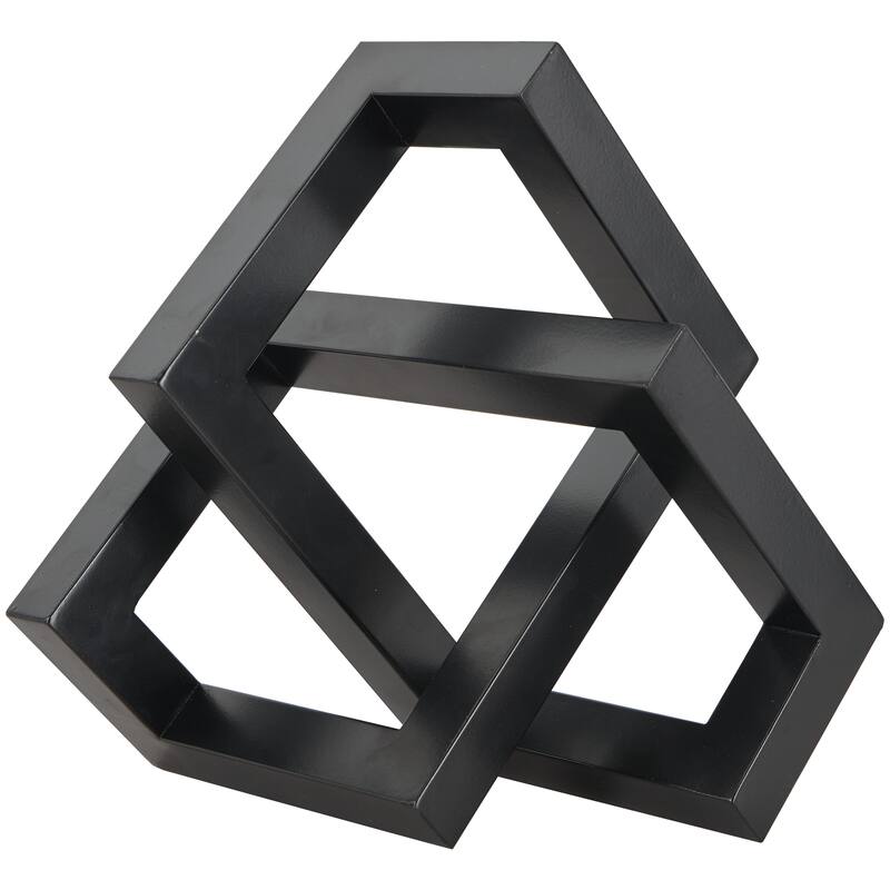 Metal Geometric Abstract Shaped Decorative Sculpture - Black or Gold - Roche River Decor - Black