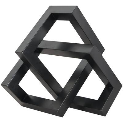 Metal Geometric Abstract Shaped Decorative Sculpture - Black or Gold - Roche River Decor