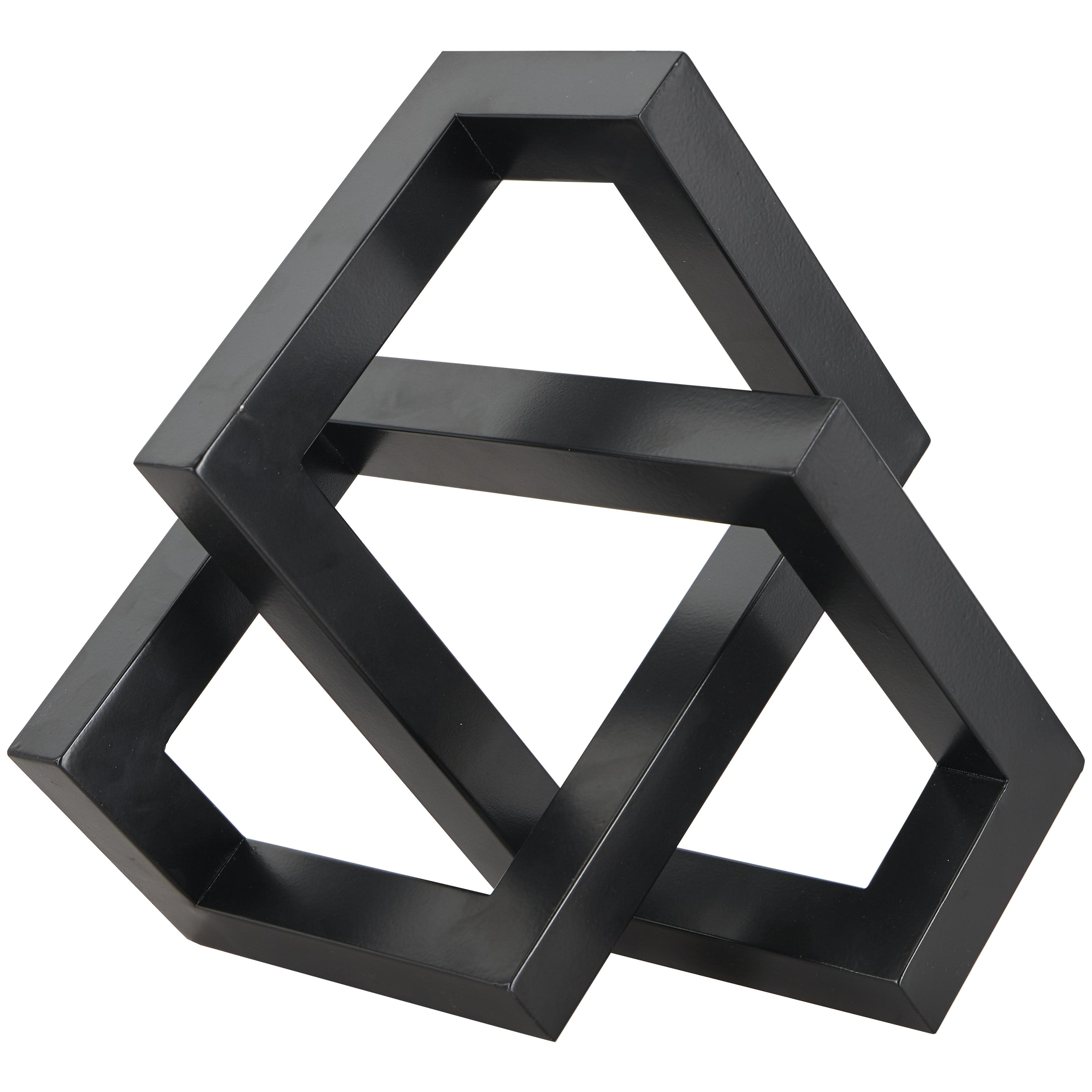Metal Geometric Abstract Shaped Decorative Sculpture - Black or Gold - Roche River Decor
