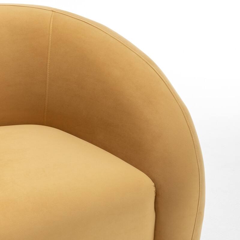 SEYNAR Modern Glam Velvet 360 Degree Swivel Accent Armchair with Tufted Back